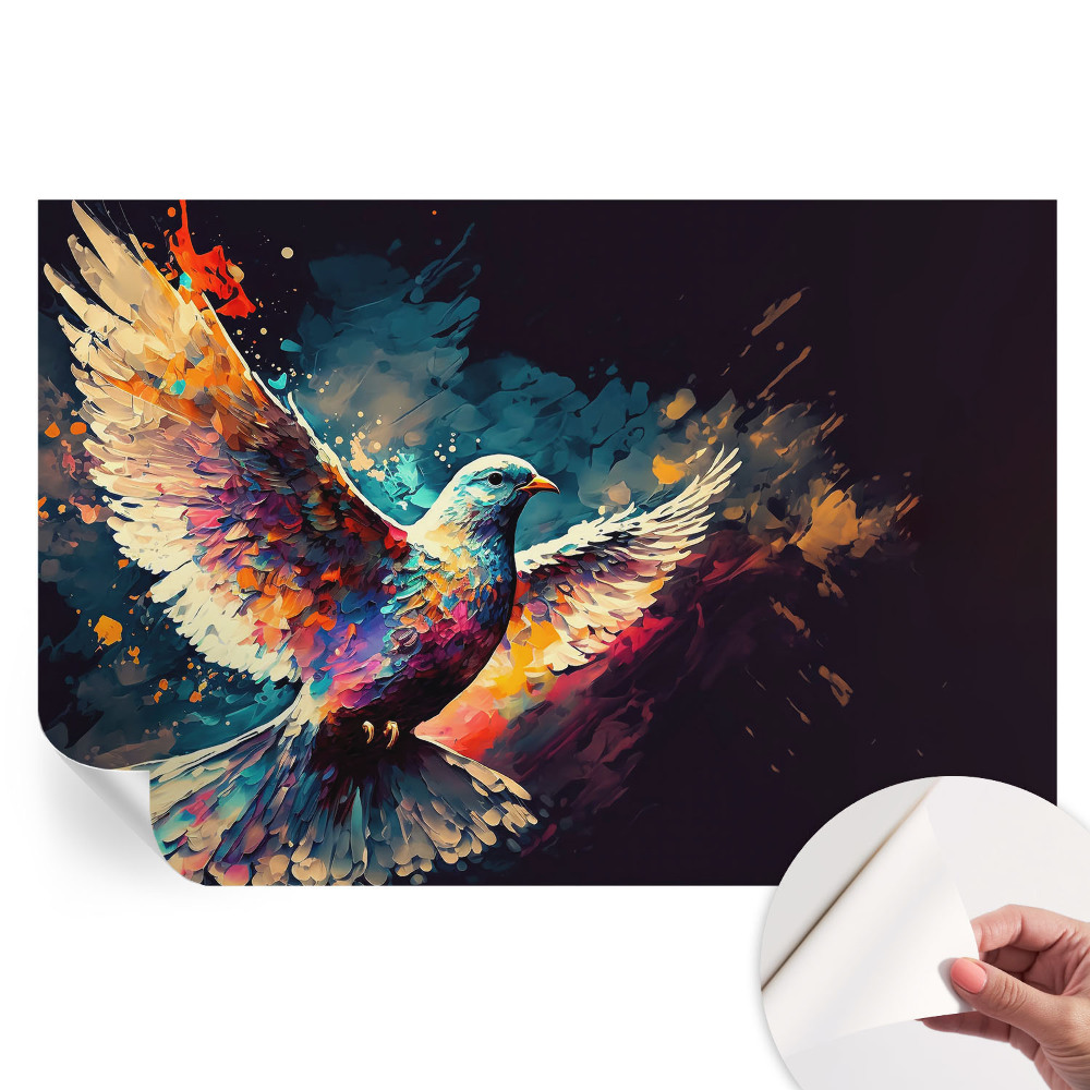 Papier peint photo autocollant motif oiseau coloré