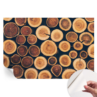 Papier peint photo autocollant pour la chambre cercles en bois