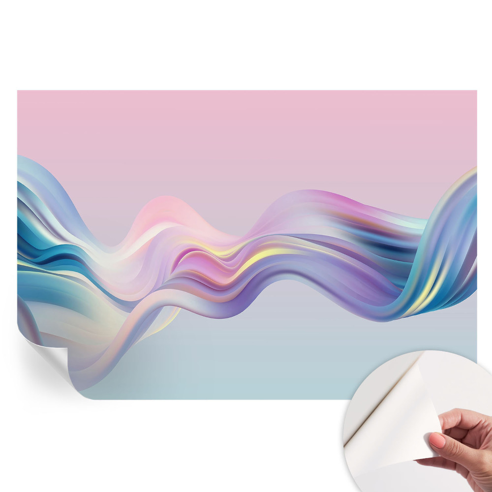 Papier peint autocollant vagues colorées pour salon
