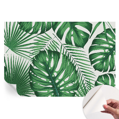 Papier peint photo autocollant motif feuilles tropicales