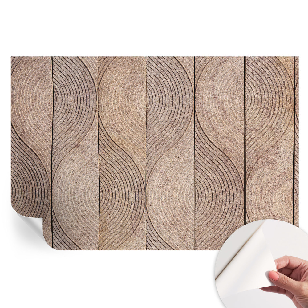 Papier peint photo moderne pour salon motif vagues de bois