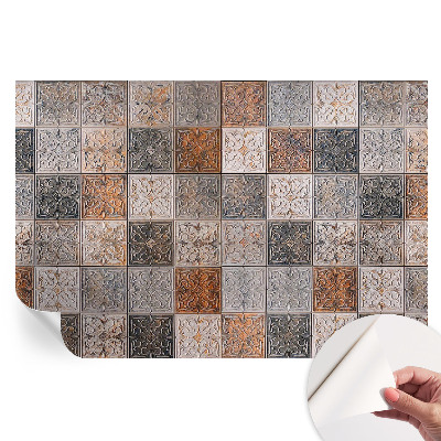 Papier peint photo moderne pour salon avec motif de carreaux décoratifs