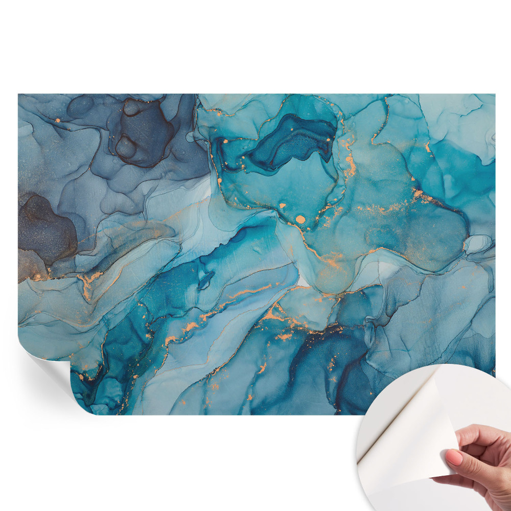 Papier peint photo moderne pour salon Abstraction bleue