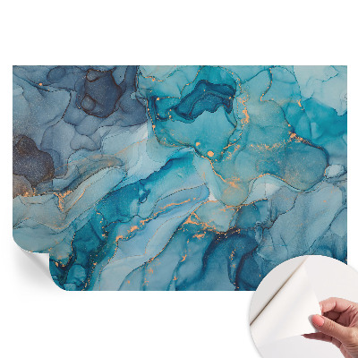 Papier peint photo moderne pour salon Abstraction bleue