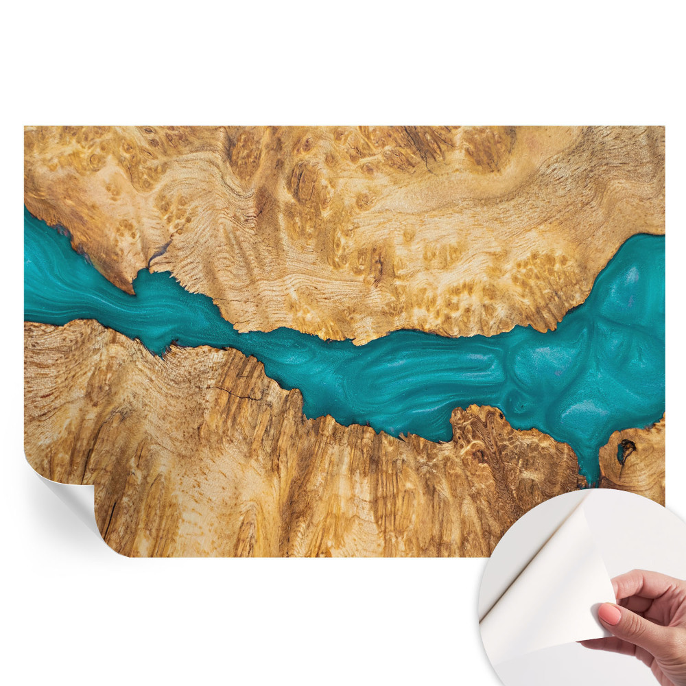 Papier peint photographique autocollant motif bois et résine
