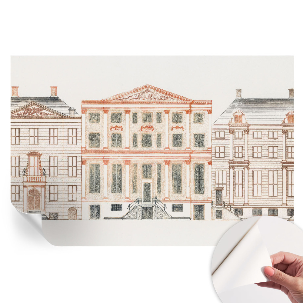 Fresque murale autocollante bâtiments classiques