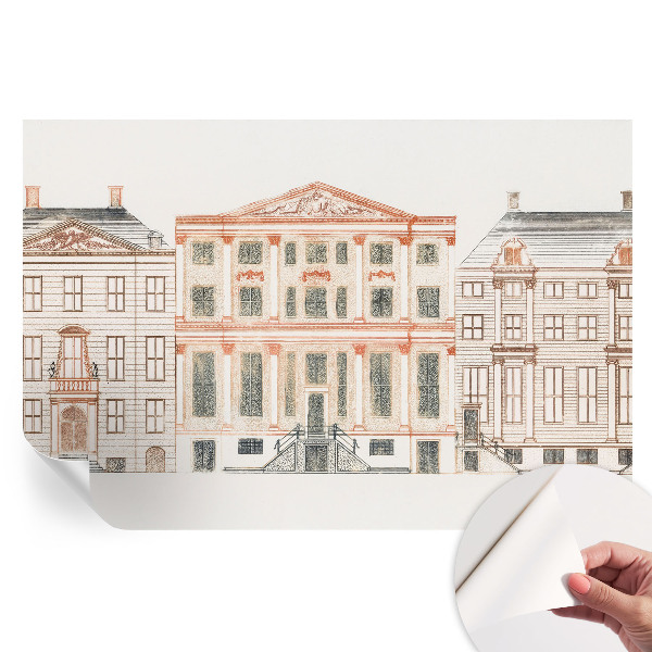 Fresque murale autocollante bâtiments classiques