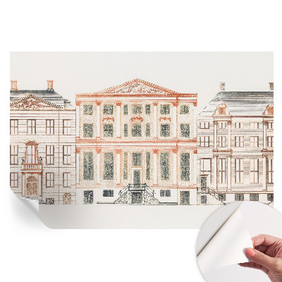 Fresque murale autocollante bâtiments classiques