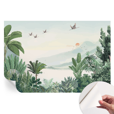 Papier peint photo moderne pour salon motif oasis tropicale
