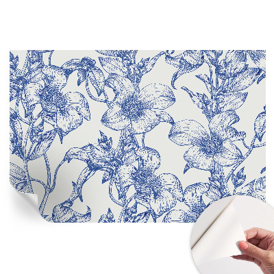 Papier peint autocollant pour le salon branches fleuries