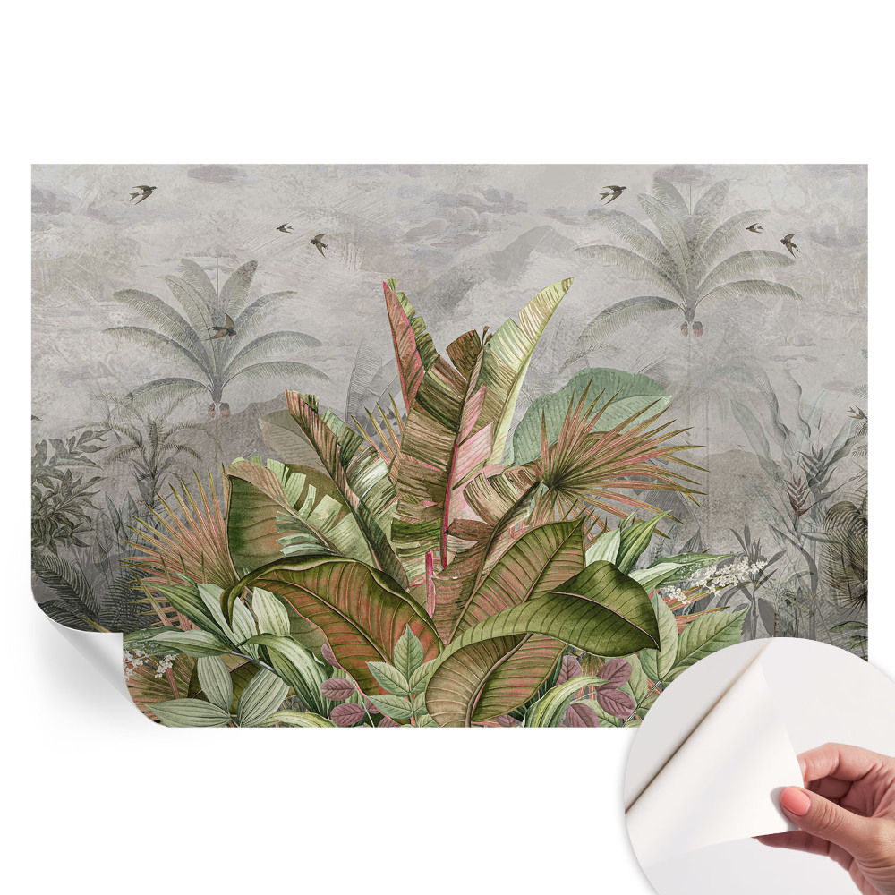Papier peint autocollant jungle exotique pour salon