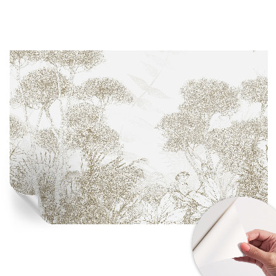 Fresque murale autocollante végétation tropicale