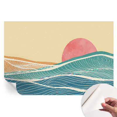 Papier peint photo autocollant motif vagues de la mer