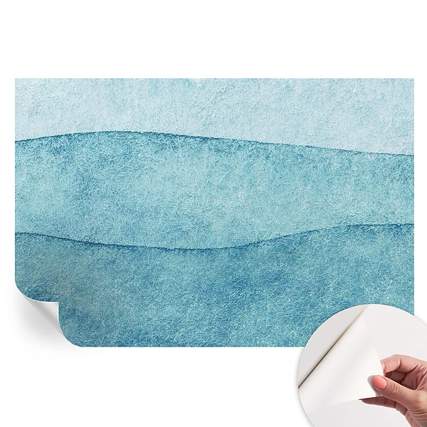 Papier peint photo autocollant Vagues bleues pour chambre