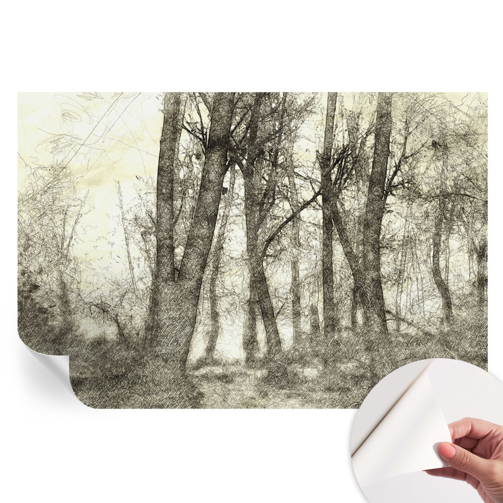 Papier peint photo moderne pour le salon Mélancolie de la forêt