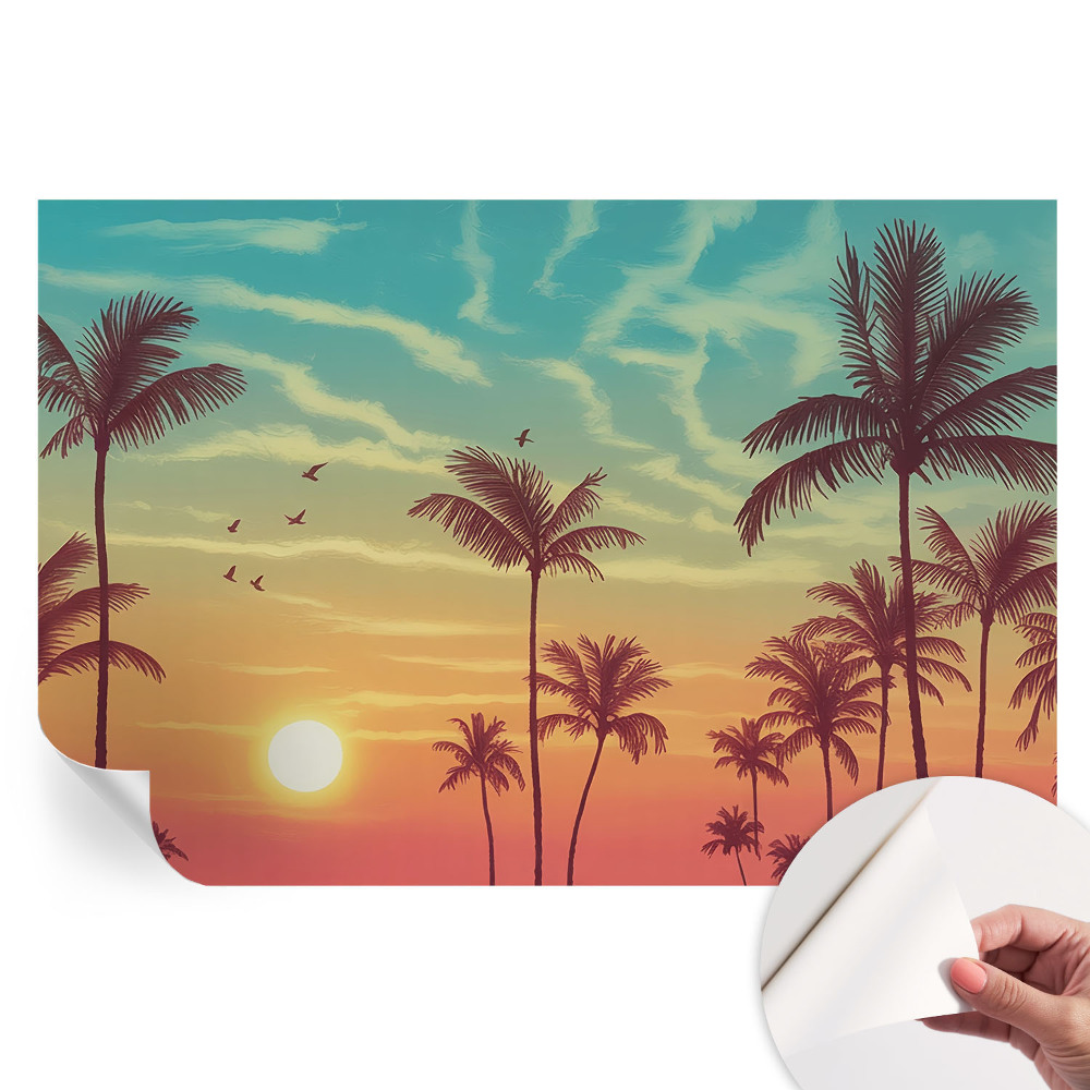 Papier peint autocollant paysage tropical pour salon