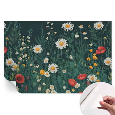 Papier peint photo autocollant fleurs sauvages pour chambre