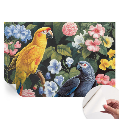 Papier peint photo moderne pour salon avec motif d'oiseaux exotiques