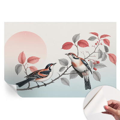 Papier peint autocollant pour le salon oiseaux assis