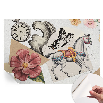 Papier peint photo moderne pour le salon Fleurs vintage