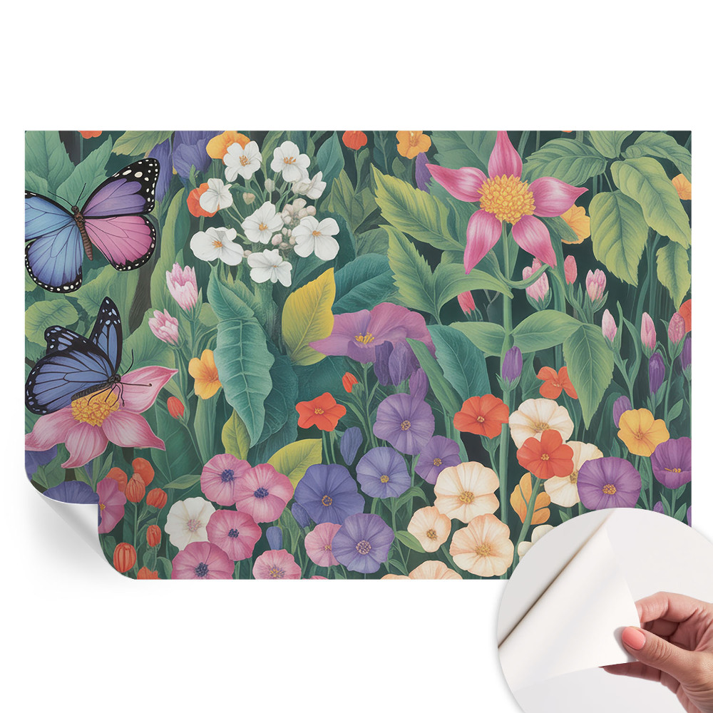 Papier peint autocollant pour salon motif explosion de fleurs