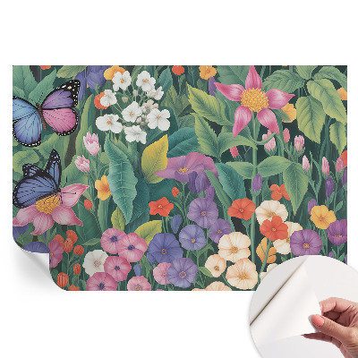 Papier peint autocollant pour salon motif explosion de fleurs