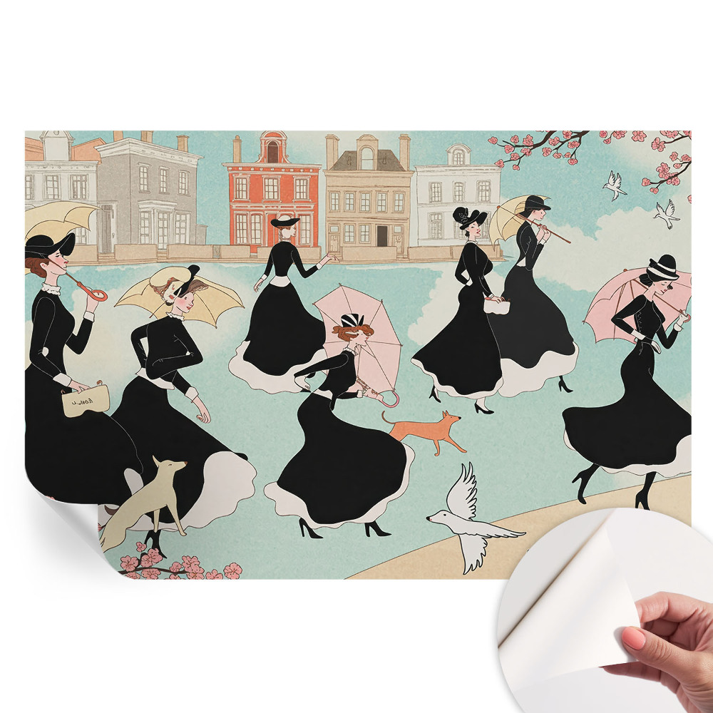 Papier peint photo autocollant Femmes marchant pour chambre