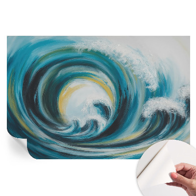 Papier peint autocollant pour le salon motif Vague de mer