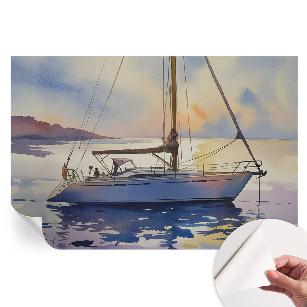 Papier peint autocollant pour le salon Voilier Ouest