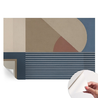 Papier peint photo moderne pour salon avec motif géométrique harmonieux