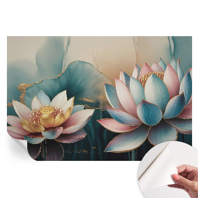 Papier peint photo moderne motif lotus harmonieux pour salon