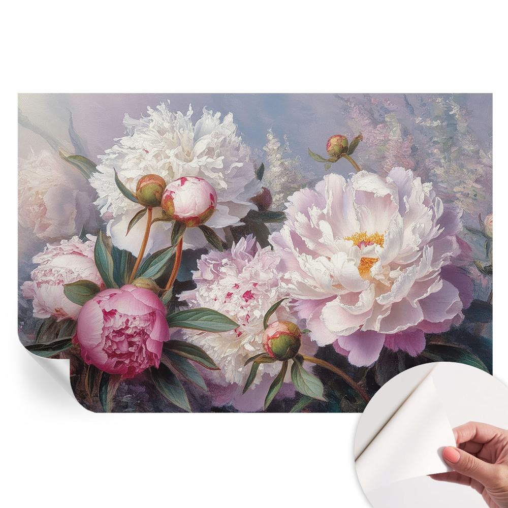 Papier peint autocollant pour le salon bouquet de pivoines
