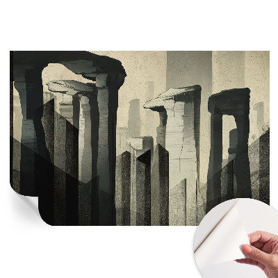 Fresque murale autocollante architecture brute