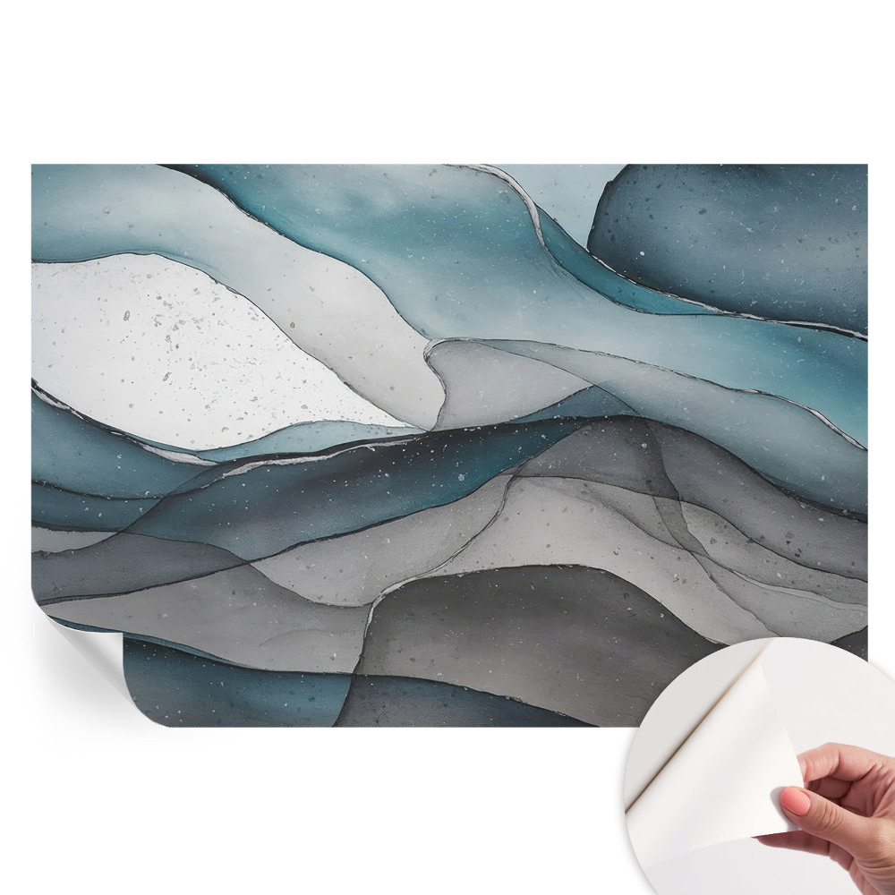 Papier peint photo autocollant pour la chambre Vagues colorées