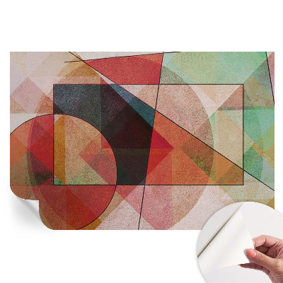 Papier peint photo autocollant abstraction géométrique pour chambre