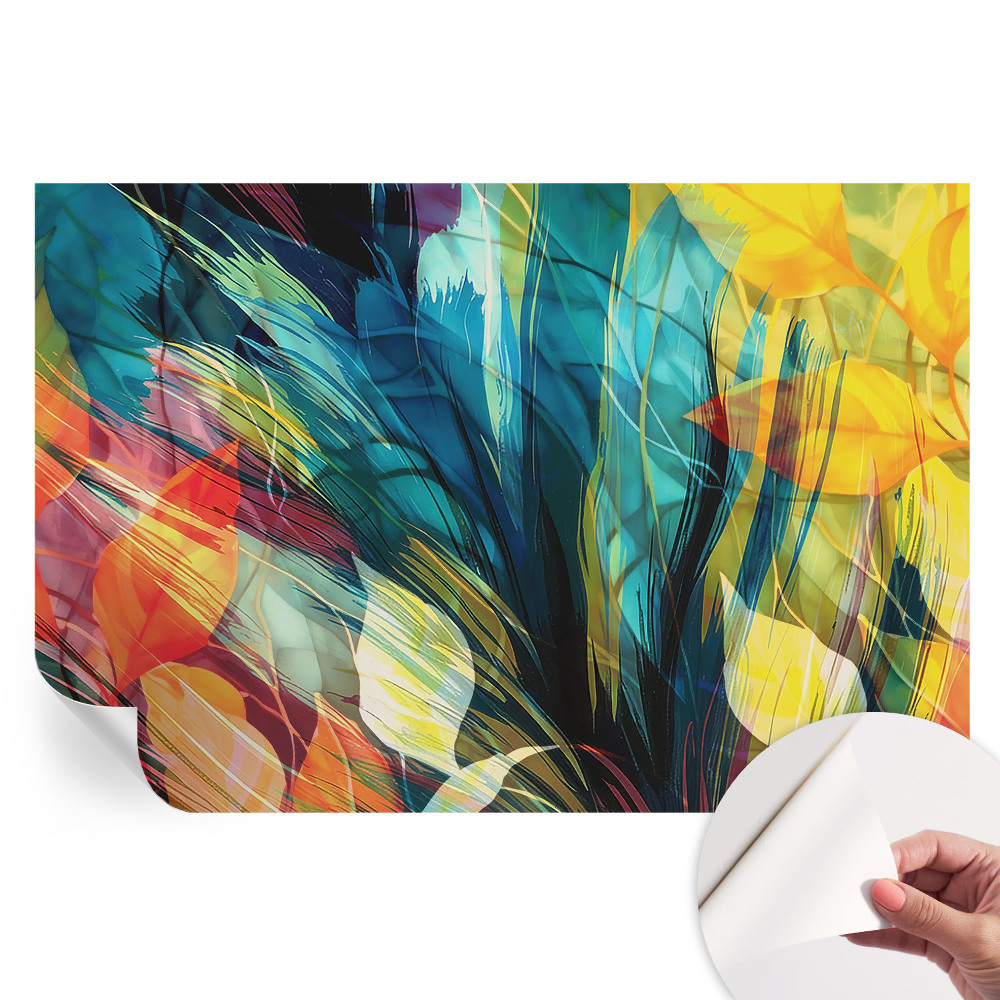 Papier peint autocollant pour le salon Feuilles abstraites