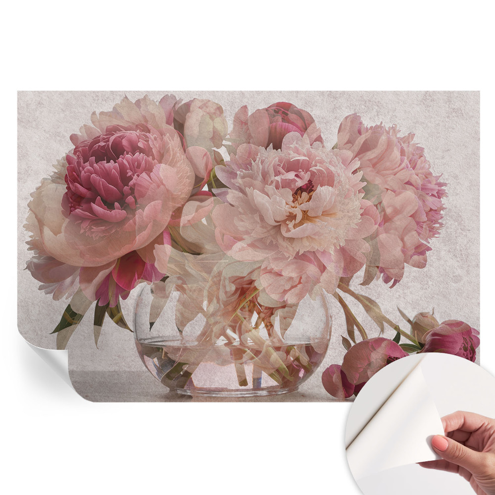 Papier peint autocollant pour le salon Charme de pivoine