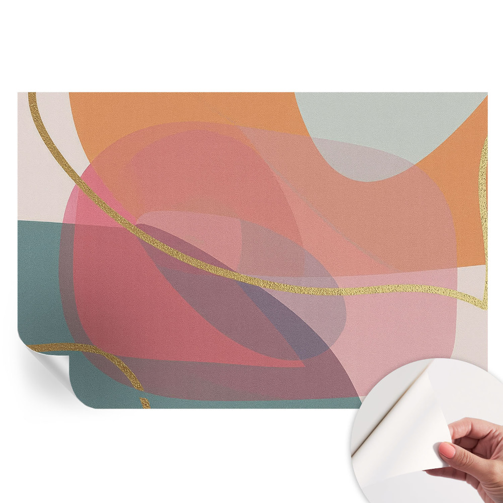 Papier peint photo moderne pour le salon formes colorées