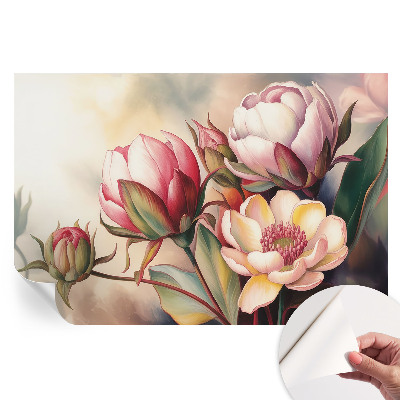 Papier peint photo moderne pour salon avec un bouquet de fleurs