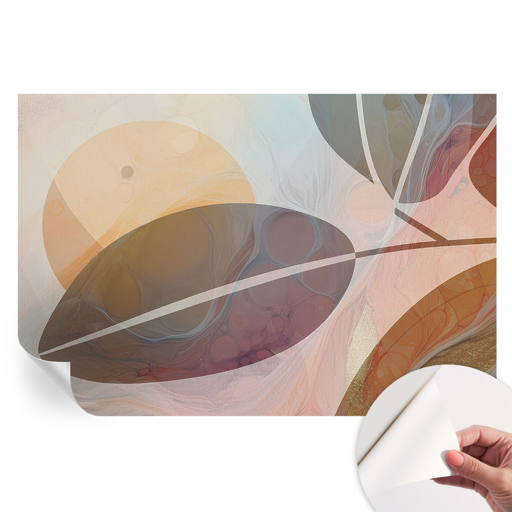 Papier peint autocollant pour salon motif feuilles harmonieuses