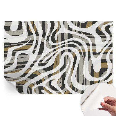 Papier peint photo moderne pour salon à lignes abstraites