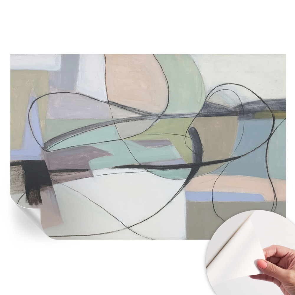 Papier peint autocollant pour le salon Lignes pastel