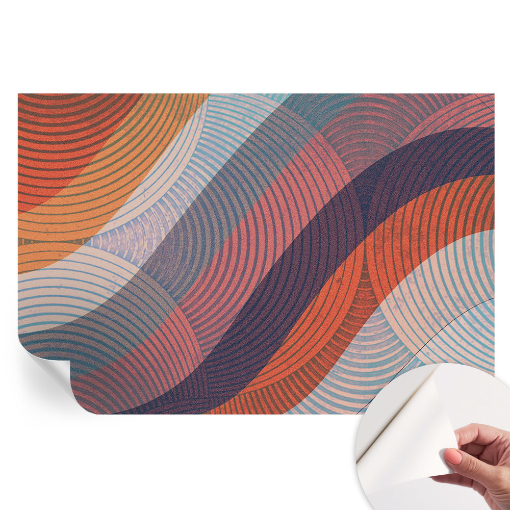 Papier peint photo autocollant pour la chambre Vagues colorées