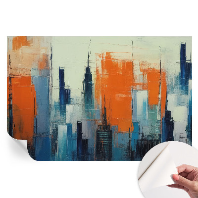 Papier peint autocollant pour salon motif ville abstraite