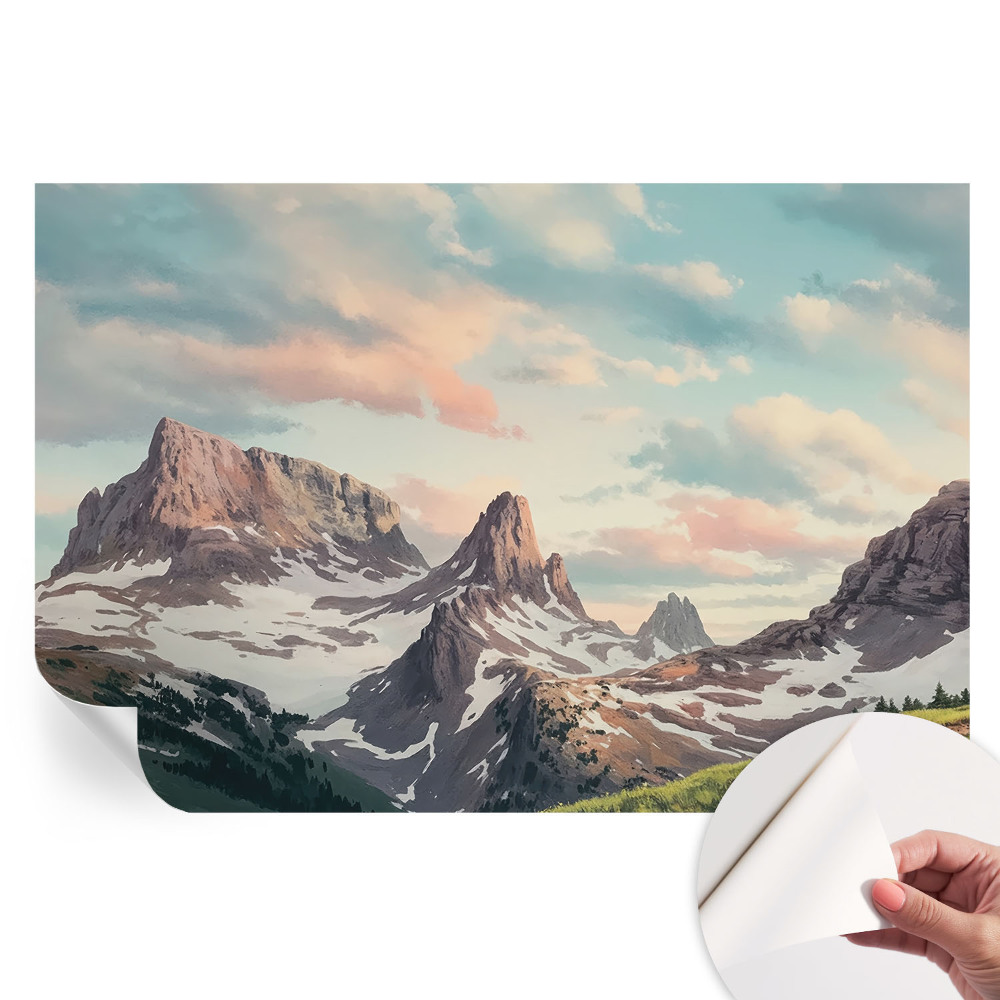 Papier peint panoramique autocollant motif montagne