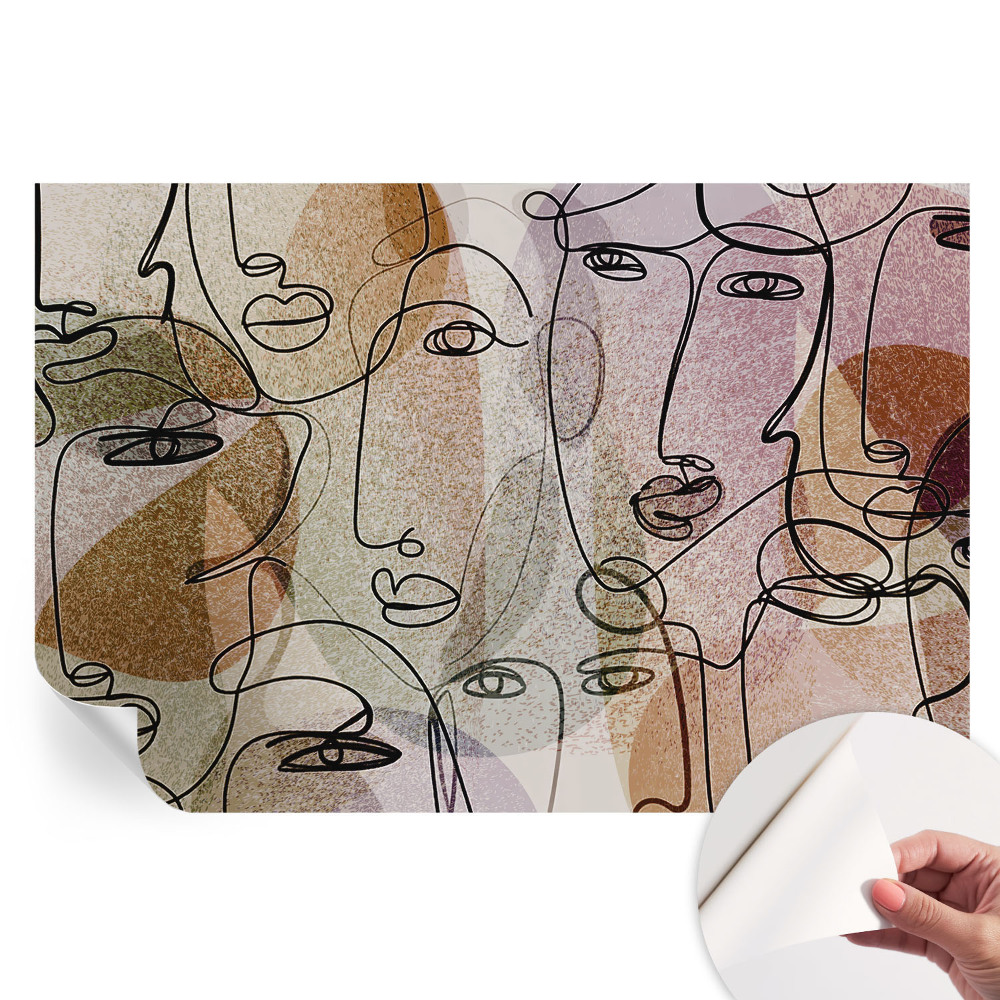 Papier peint photo moderne pour salon à motifs linéaires