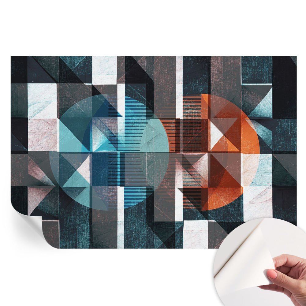 Fresque murale autocollante formes abstraites