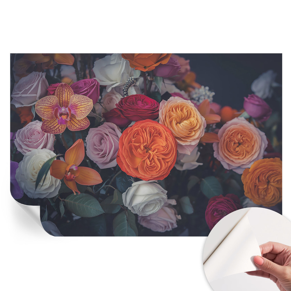 Papier peint photo autocollant pour la chambre Bouquet coloré