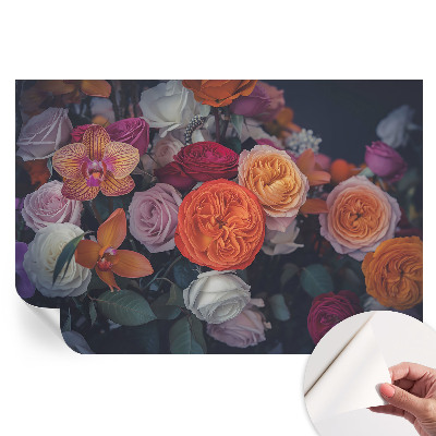 Papier peint photo autocollant pour la chambre Bouquet coloré