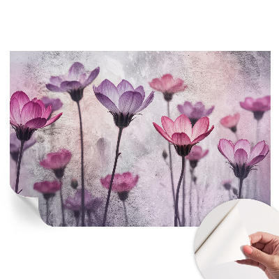 Papier peint autocollant fleurs pastel pour le salon
